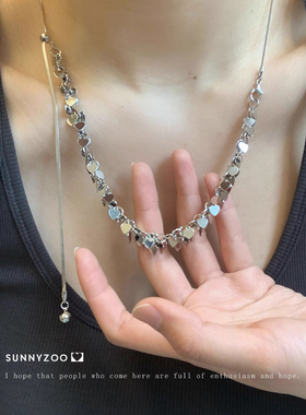 蛇骨链流苏锁骨链高级感可调节流苏锁骨链辣妹麦穗可抽拉项链