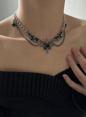 #BBF宝石镶钻翅膀嘻哈街头项链男女小众设计高级感颈链项链