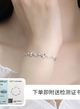 小众纯银情侣礼物手链送女友