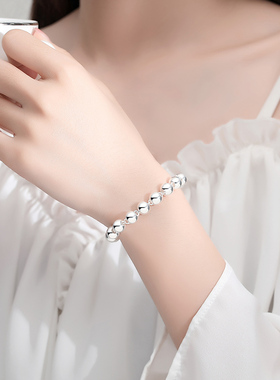 转运珠990足银手链女纯银