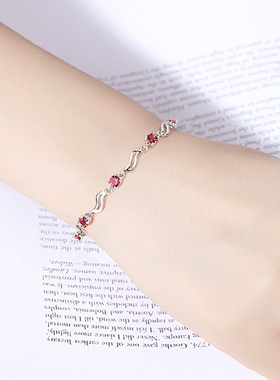 小众ins纯银水晶手链送女友礼物