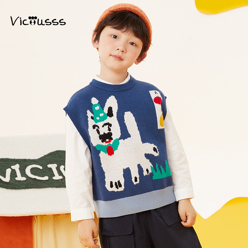 viciusss儿童马甲内穿冬保暖2025新款红色新年背心男女童针织毛衣,淘宝优惠券,粉丝福利购,淘宝优惠卷