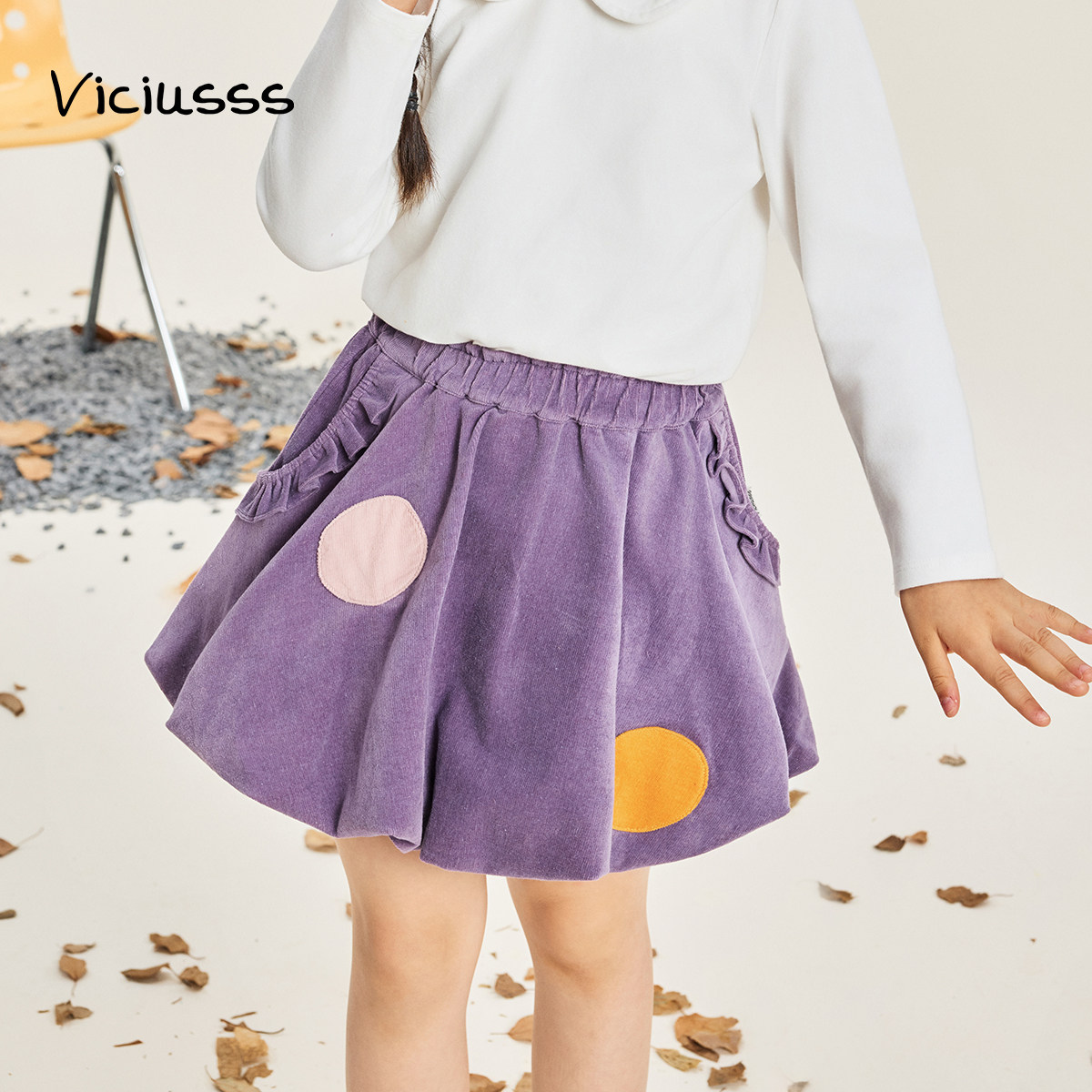 viciusss丸社女童半身短裙2025秋季休闲百搭新款儿童纯棉花苞裙子,淘宝优惠券,粉丝福利购,淘宝优惠卷