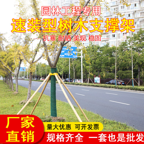 树木支撑固定器套装支撑架杆杉木松木杨木棍园林绿化稳定支架防风 - 图0