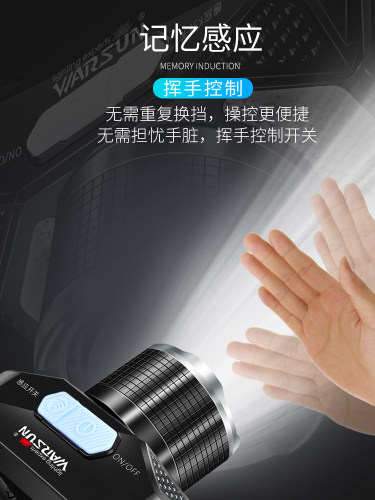 沃尔森升级款W81红外感应头灯充电超长续航远近双光源夜钓矿灯 - 图0