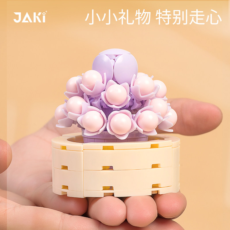 jaki佳奇多肉植物盆栽室内拼装玩具 jiaqi建构/拼插积木
