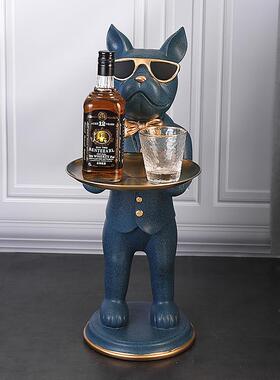 法斗犬大型落地收纳摆件高