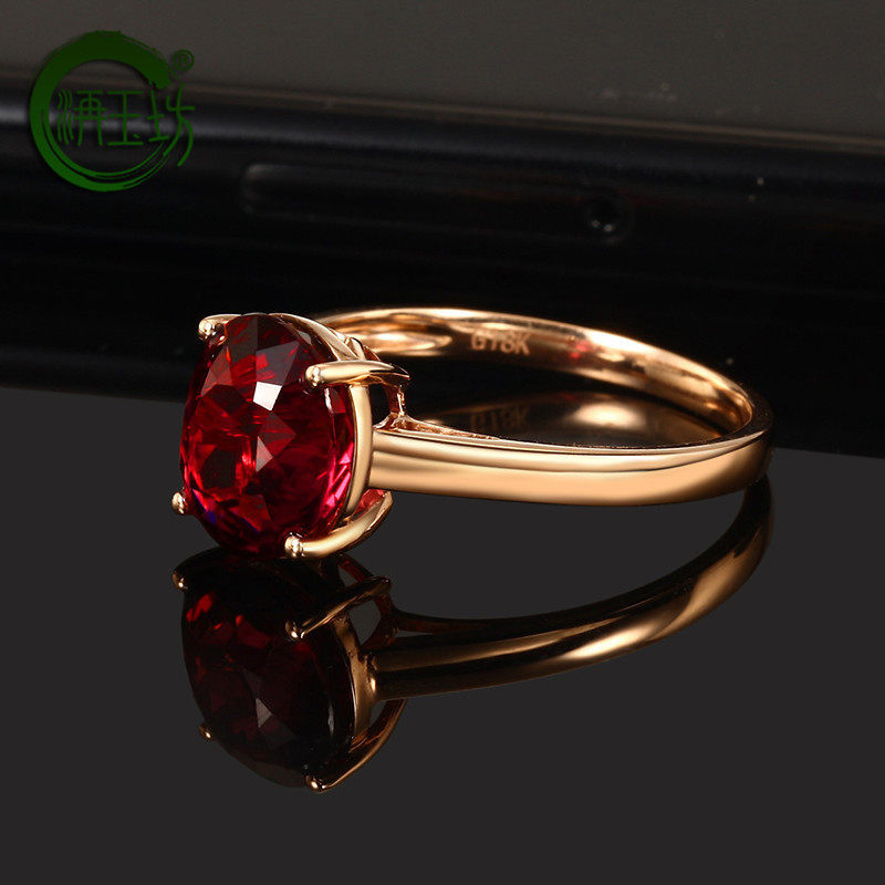 洅玉坊3克拉鸽血红碧玺女款戒指 洅玉坊戒指/指环