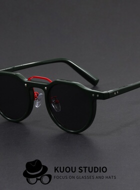 小圆框仿板材嘻哈朋克风时尚达人个性太阳镜欧美街拍网红ins墨镜