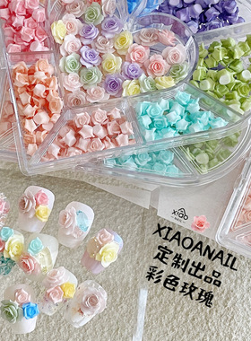 XIAOANAIL夏天彩色逼真感软玫瑰