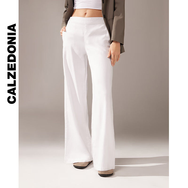 CALZEDONIA卡泽意袜夏女舒适凉感简约轻薄天丝亚麻阔腿裤MODP1215,淘宝优惠券,粉丝福利购,淘宝优惠卷
