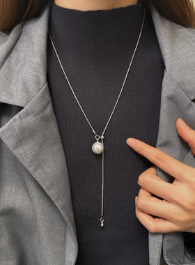 设计师款爱心吊坠长款毛衣链女