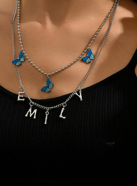 聚会时尚简约百搭双层气质吊坠女