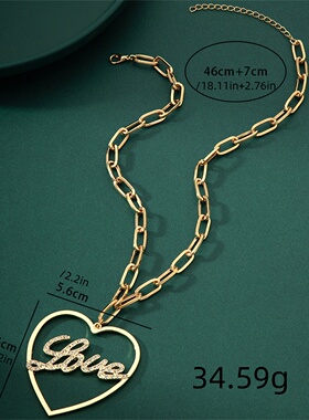 瑞丽风时尚个性简约百搭金色项链