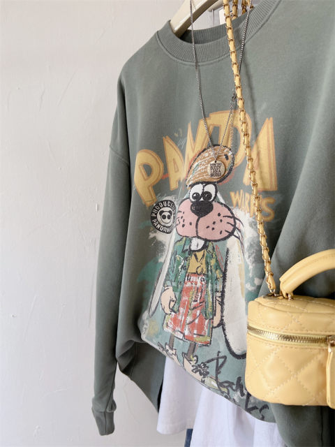 Age-reducing Korean autumn and winter paper bag sweatshirt