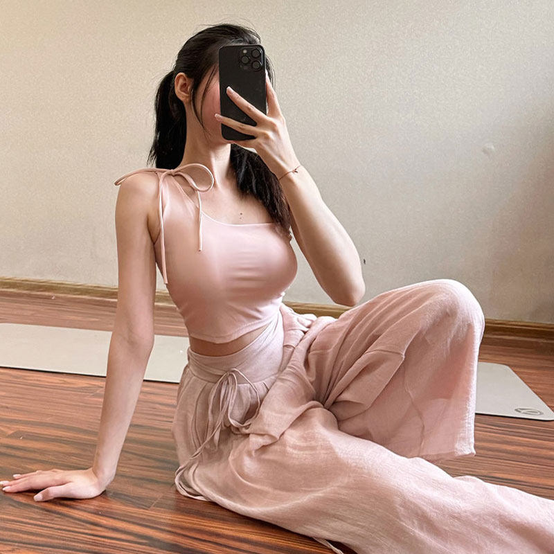 绝美粉色瑜伽背心女带胸垫防震单件运动文胸性感普拉提健身服上衣,淘宝优惠券,粉丝福利购,淘宝优惠卷