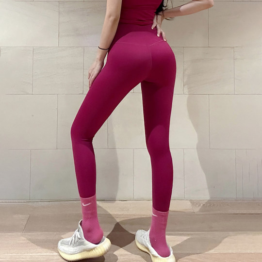 野莓色瑜伽裤提臀收腹女绝美可外穿加绒运动玫红色普拉提健身裤秋