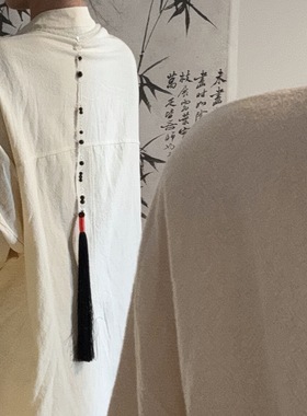 水墨风璎珞背云长流苏项链新中式