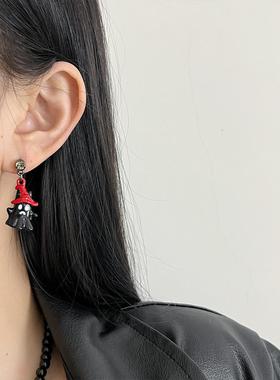 日韩系黑串珠蘑菇吊坠项链