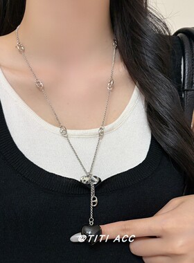 简约猪鼻孔链条心形爱心吊坠项链