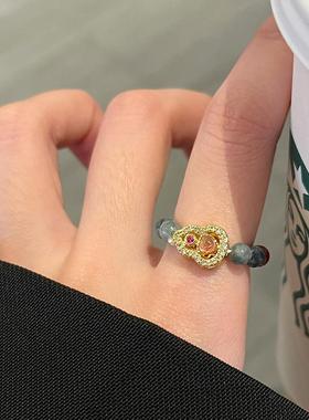 碧玺葫芦串珠戒指女2025年新款