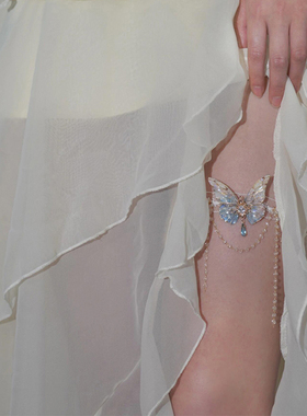 纯欲蕾丝蝴蝶流苏臂环项链腿链女