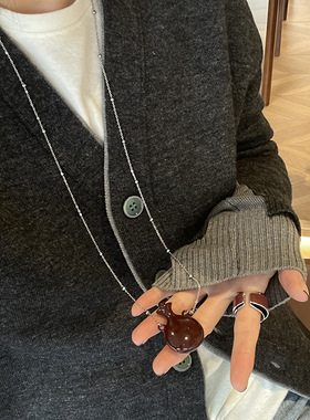 中古风香水瓶挂件小众设计项链