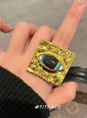 欧美复古风方形戒指设计指环