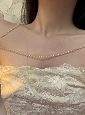 纯欲珍珠肩链女项链2023新款爆款