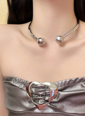 粗逛夸张金属蒜头项链女欧美时尚