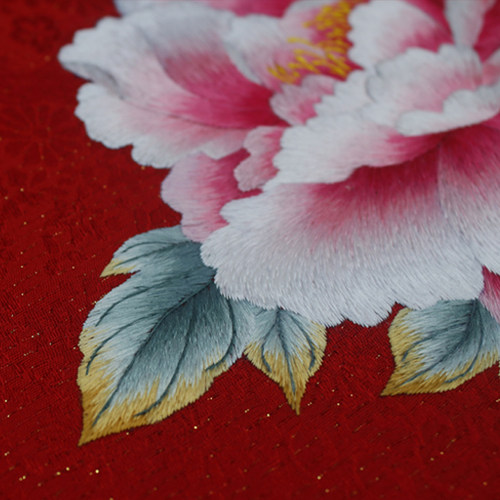 苏绣手工diy自绣套件牡丹喜扇刺绣材料包印图团扇子蜀绣送结婚女 - 图0