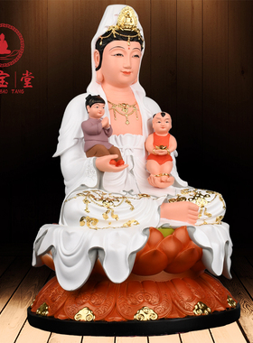 送子观音树脂求子嗣摆件堂口龙凤