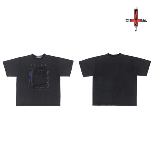 3KASHAM new vintage短宽水洗dirtyfit破坏T恤