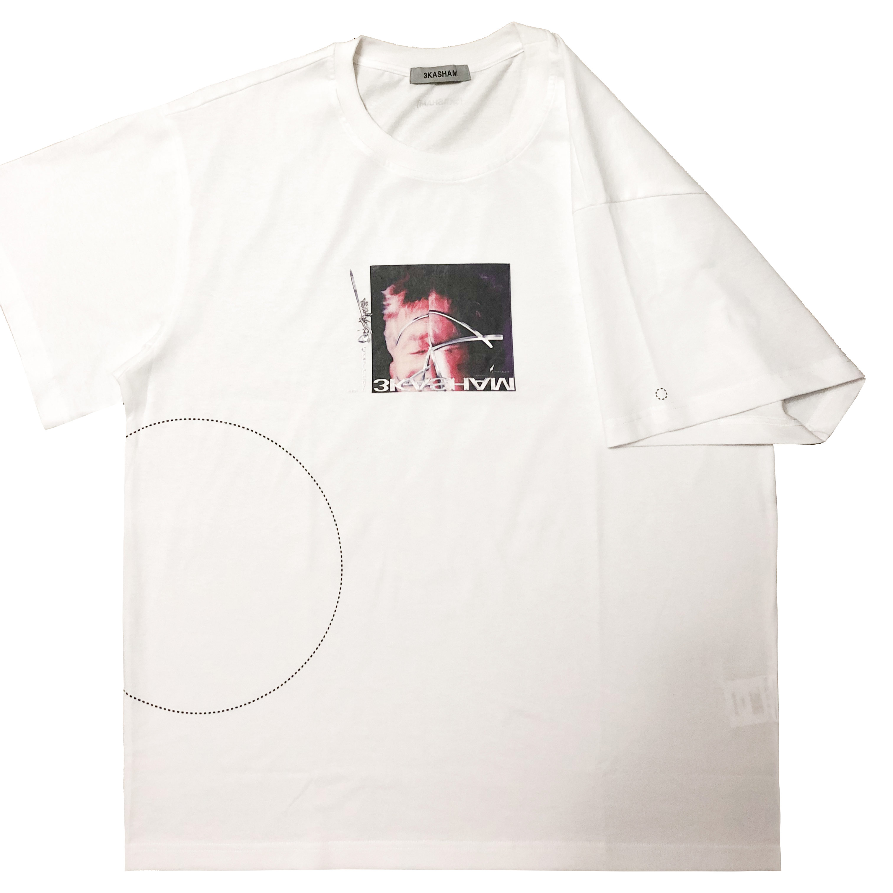 041125 3KASHAM 19SS金属流感束缚人脸文字宽松街头PHOTO TEE T恤 - 图3