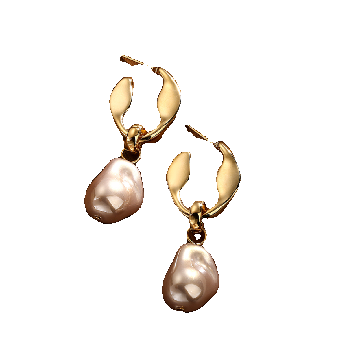 Simple Love Acc私家  高级感异形珍珠大嫂气质百搭银针耳环女 - 图3