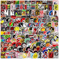 200 sheets of personality Seibo punk Wind Music rock band Rock Band Emblem Graffiti Stickler Car Ji It Suitcase Notebook PC Skateboard Creative Stationery Hand Ledger Decorative and Painted Waterproof