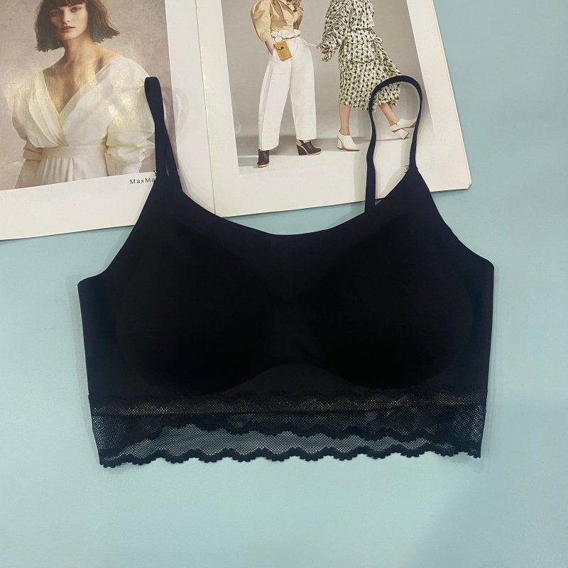 枫之欣6630新款冰丝抹胸内衣女蕾丝拼接固定杯聚拢防走光裹胸美背,淘宝优惠券,粉丝福利购,淘宝优惠卷