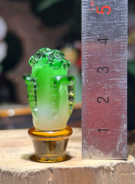 淄博非遗琉璃纯手工艺品仿真多肉绿植盆栽桌面摆件家居书桌装饰品