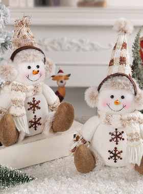 Christmas Short Leg Snowman Doll Decoration圣诞短腿雪人公仔