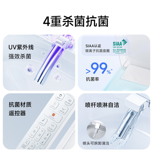 【政府补贴】智米智能马桶盖座圈加热暖风烘干紫外线杀菌除臭2S - 图1