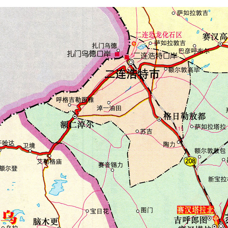 2023新款锡林郭勒盟地图墙贴交通行政区划图装饰画海报-图1