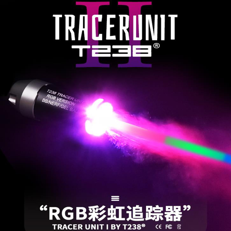 夜光弹金属消音器蛋喷火狼夜光消音T238闪光荧光水弹RGB发光玩具 - 图0