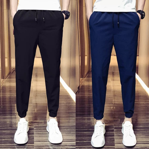 Демисезонные трендовые штаны, в корейском стиле, свободный прямой крой