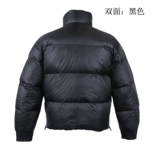 意大利奢级 羽绒服男装冬季白鸭绒加厚羽绒服纯色外套 双面穿立领 - 图0
