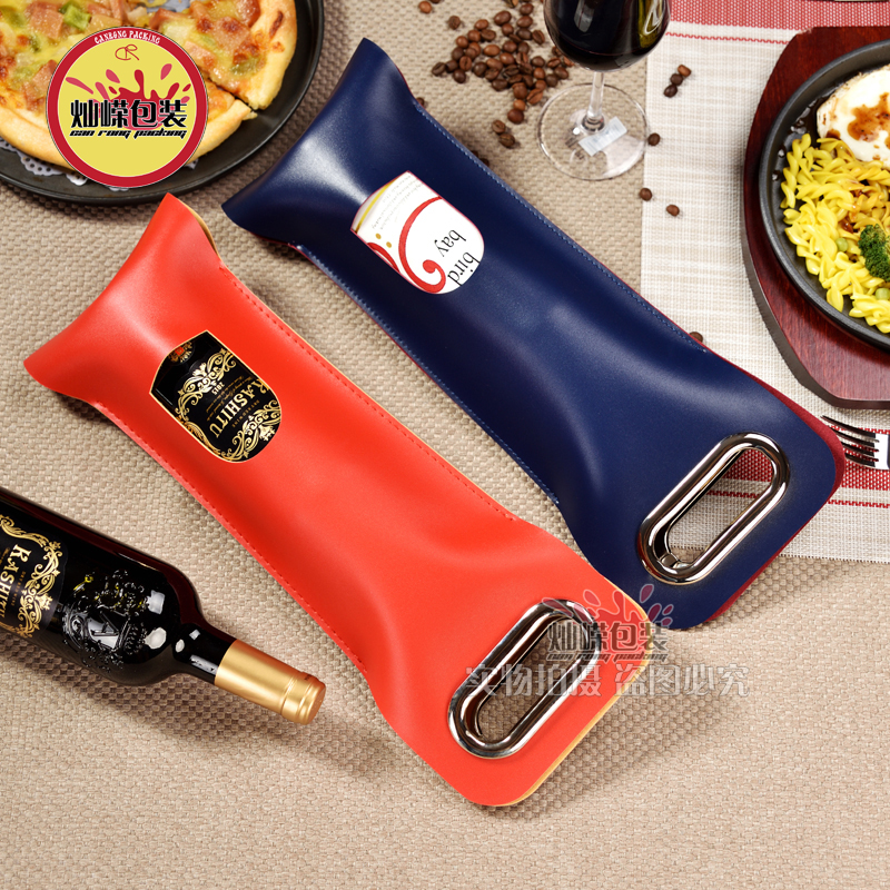 新品软皮红酒双支手提袋红酒包装盒皮盒葡萄酒单支礼盒红酒盒袋子-图0