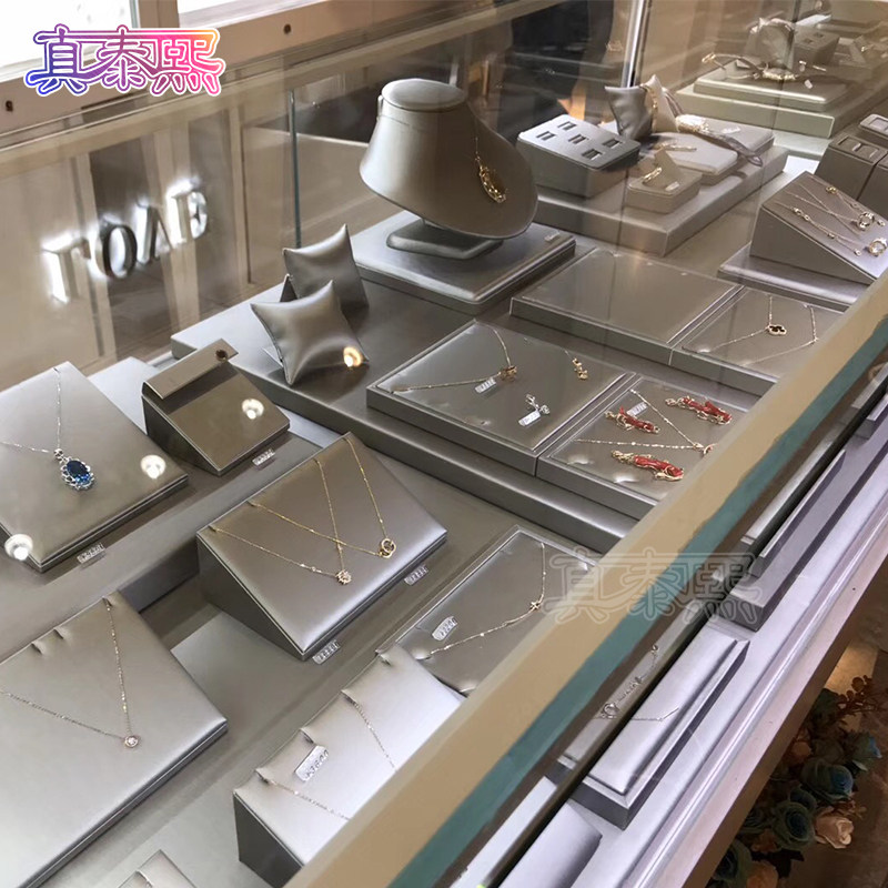 珠宝展示道具戒指吊坠钻石柜台陈列k金饰品展架座首饰架设计定制_虎窝淘