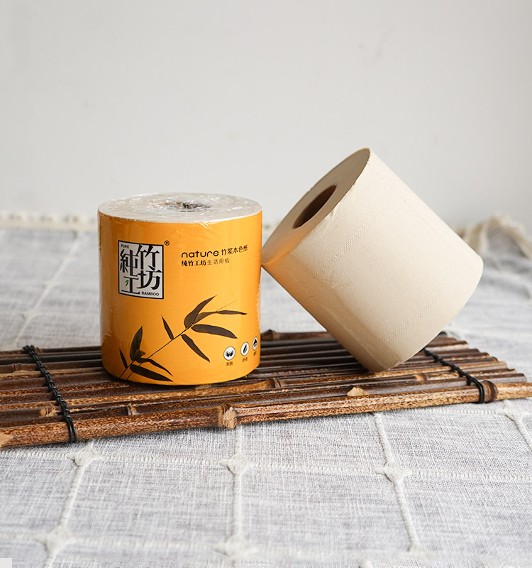 纯竹工坊竹浆本色卷纸巾卫生纸整箱 纯竹工坊家居卷筒纸