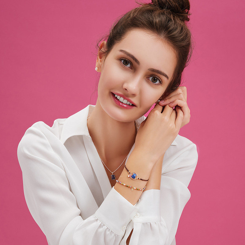 tous /桃丝熊彩色串珠女生天然手链 TOUS桃丝熊手链