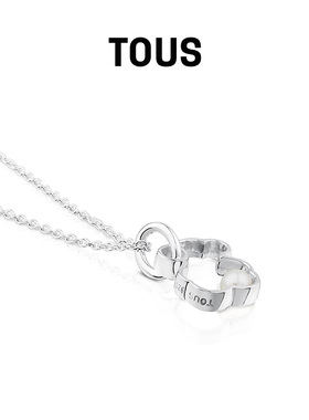 925银镂空小熊珍珠项链锁骨链