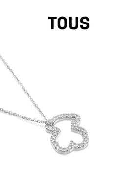 桃丝熊白色18K金镂空女轻奢项链